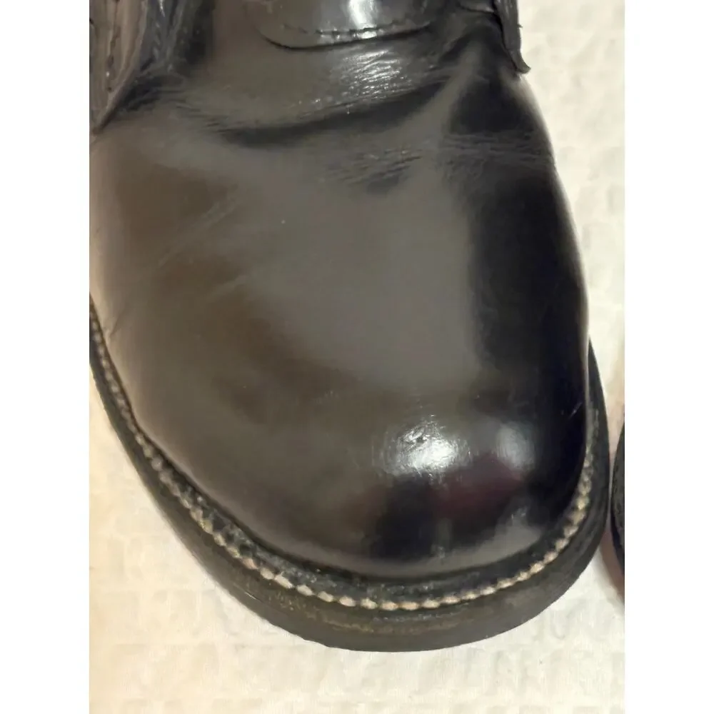 Chippewa USA VTG Steel Toe Black Leather Trooper Tactical Moto Boots Men Size 9C